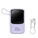 Power Bank BASEUS QPow - 10 000mAh LCD Quick Charge PD 22,5W with cable to Type C purple PPQD020105