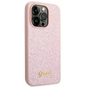 Guess kaitseümbris iPhone 14 Pro Max Glitter Flakes Script Metal Logo (GUHCP14XHGGSHP)