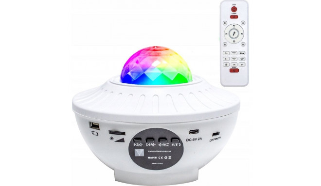 Projector STARS LED / Disco with bluetooth speaker + remote control + USB BTM0504-B / HD-SPL white