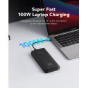 Power Bank VEGER T100 - 20 000mAh LCD Quick Charge PD 65W black (for laptop also) (W2032C-100)