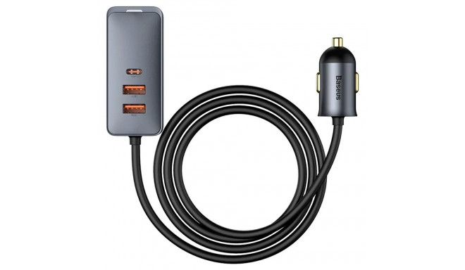 BASEUS car charger 2 x USB A + 2 x Type C with cable PD3.0 QC4.0 3A 120W CCBT-A0G 1,5 m gray