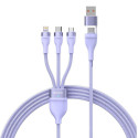 BASEUS cable 3in1 Flash Series II USB A to Micro + Lightning 8-pin + Type C 100W 1.2m purple CASS030