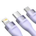 BASEUS cable 3in1 Flash Series II USB A to Micro + Lightning 8-pin + Type C 100W 1.2m purple CASS030