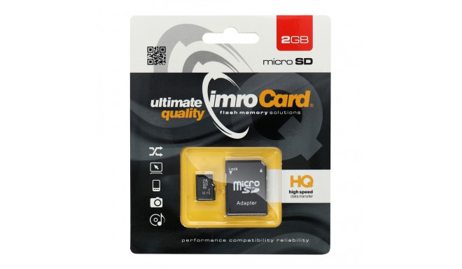IMRO memory card microSD 2GB with adapter SD