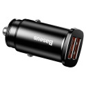 BASEUS Square metal A+A 30W Dual QC3.0 Quick Car Charger (QC3.0 SCP AFC) Black CCALL-DS01/BS-C16Q