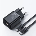 BASEUS charger Type C Super Si Power Delivery 25W + cable Type C to Type C black TZCCSUP-L01