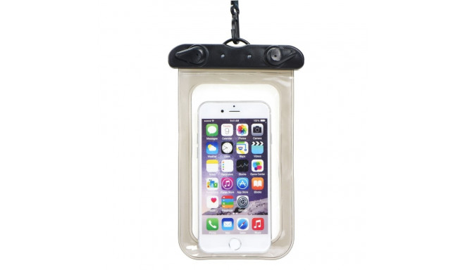 Waterproof bag for mobile phone with plastic closing black