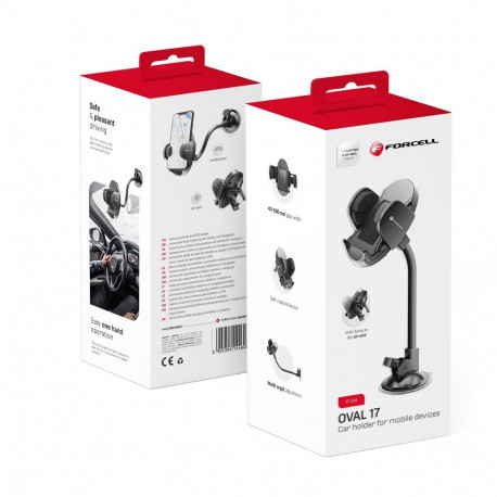 Car phone holder Forcell F-Grip Oval 17 cm windshield / dashboard / air vent black