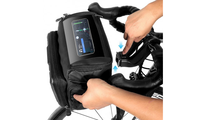 WILDMAN traveling bag for bike handlebars with zipper GS6 4L ( 4 "- 7" ) black