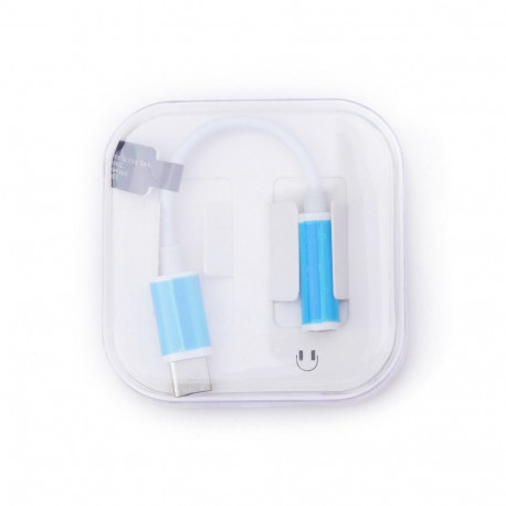 Adapter AUX Type C (male) to Jack 3,5 mm (female) BOX white