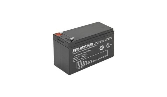 BATTERY 12V 7.2AH VRLA/EP7.2-12 T2 EUROPOWER EMU