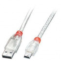 CABLE USB2 A TO MINI-B 0.2M/TRANSPARENT 41780 LINDY