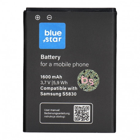 BLUE STAR PREMIUM battery for SAMSUNG S5830 Galaxy Ace / Galaxy Gio S5670 1600 mAh