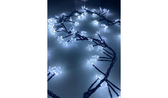 LED Рождественская гирлянда с звёздочками для помещений / cluster / холодный белый / 300 LED диодов 