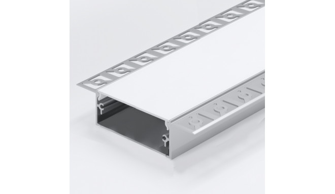 Built-in / flush-mounted anodized aluminum profile with frosted glass 1-5 rows of LED strips for pla