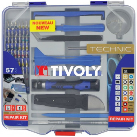 Tivoly Smartphone & Tablet Opening Kit – 57-Piece Precision Bit & Accessory Set, 4 mm Hex Shank, RAN