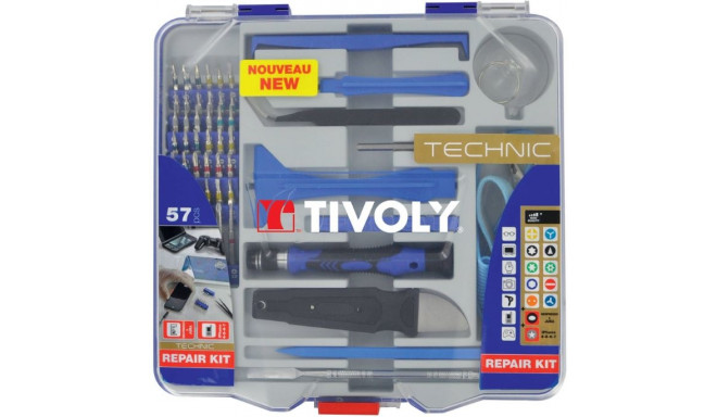 Tivoly Smartphone & Tablet Opening Kit – 57-Piece Precision Bit & Accessory Set, 4 mm Hex Shank, RAN