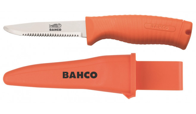 Bacho floating knife with serrated blade and fluorescent handle
