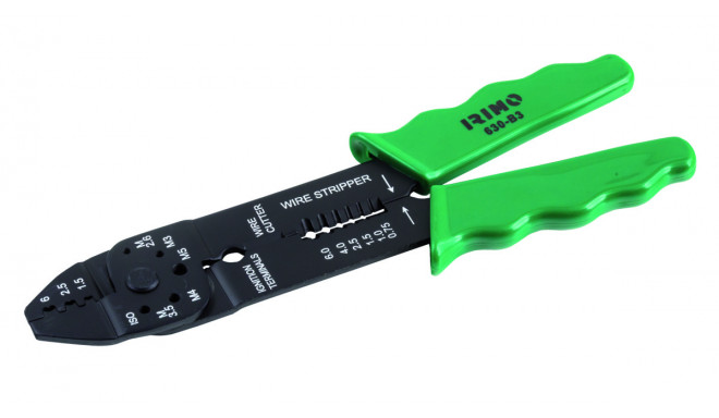 Crimping pliers 220mm for non insulated faston type terminals. Cutting M2.6-M5.0. Stripping 0.75-6.0