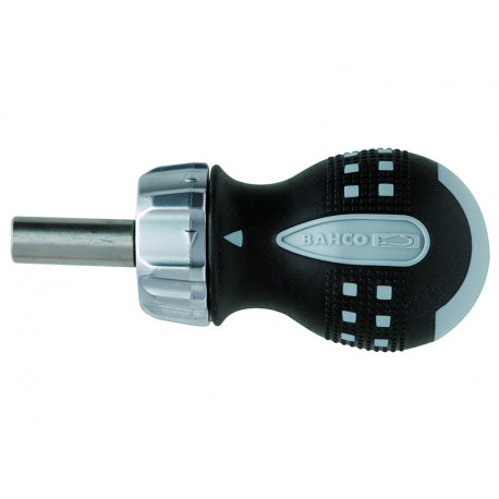 Stubby ratcheting 1/4" bit holder screwdriver 95mm