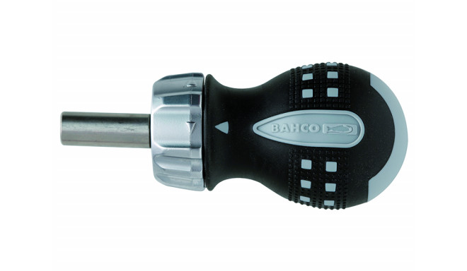 Stubby ratcheting 1/4" bit holder screwdriver 95mm