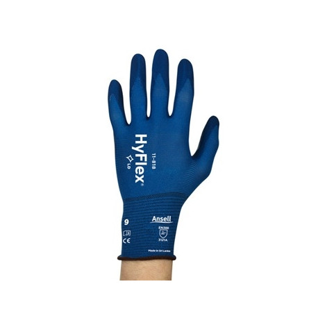 Safety gloves Ansell HyFlex 11-818, size 11. Thin Nylon, spandex. Foam nitrile palm dipped. Retail p