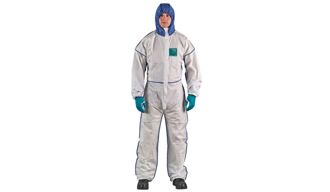 Kaitseülikond ühekordne Type 5/6 Ansell Alphatec 1800 Comfort, valge/sinine, hingav seljaosa, suurus