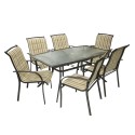 Aiamööbli komplekt OTTAWA laud ja 6 tooli 152x96xH71cm, toolide iste ja seljatugi: textiline, värvus