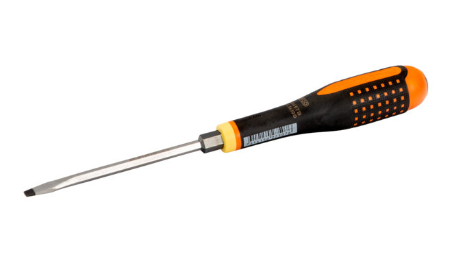 Screwdriver ERGO™ slotted with 14mm hex through blade 1.6x8x150mm flat