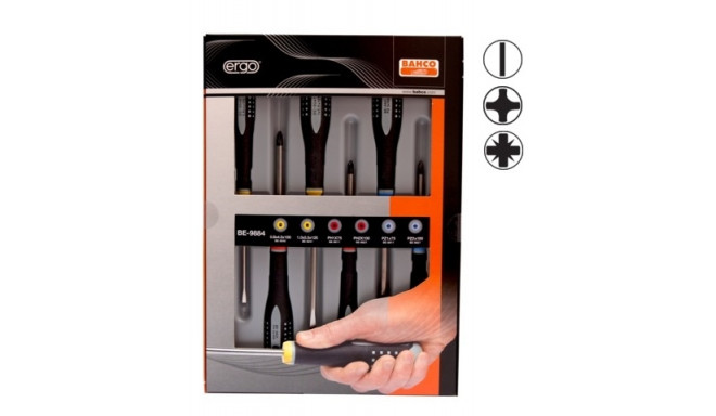 Screwdriver set ERGO™ 6 pcs - PH1/2; PZ1/2; SL 4,0/5,5