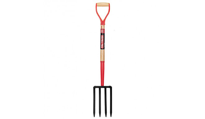 Truper spading fork with 4 tines and wooden shaft, 100cm