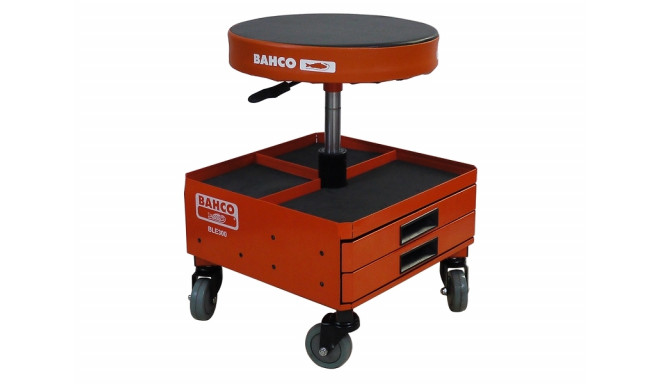 Adjustable height stool with storage on wheels