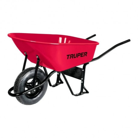 Truper 100L wheelbarrow with metal tray and reinforced pneumatic wheel (3pcs)