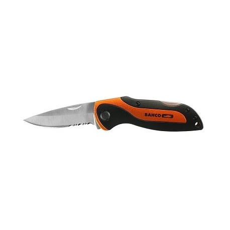 Sports knife with 75mm partially serrated blade