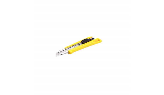Ergonomic 18 mm auto blade lock cutter with in-handle blade storage, yellow, 3 blades