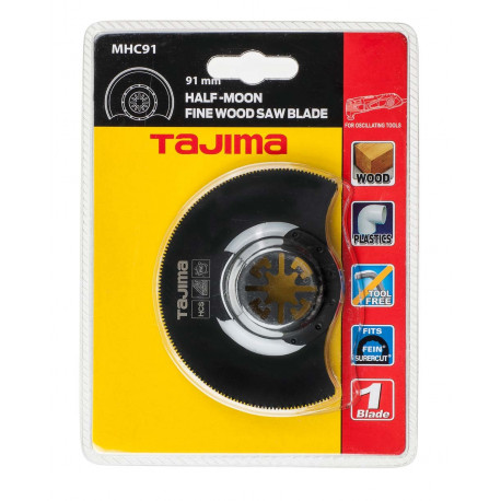 Multitool saw blade for wood, plastic and soft metal, half-moon dish 91mm