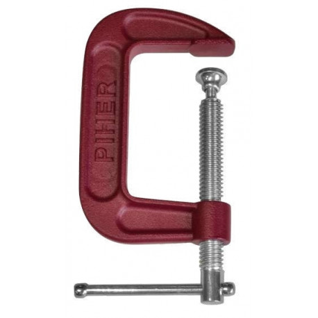 Piher C-pitskruvi – G-kujuline, 100 mm, teras ja malm, max 600 kg, pöögist käepide