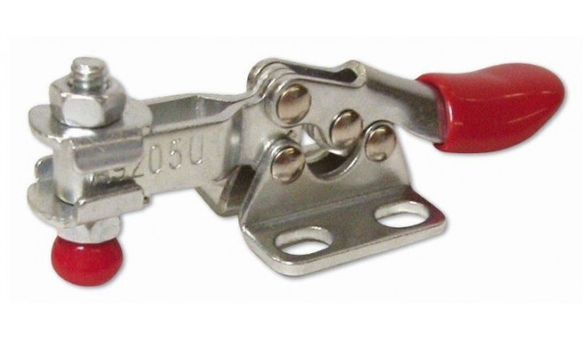 Piher quick horizontal toggle clamp 56050 – M4 spindle, 7.4mm stroke, max 380N clamping force, steel