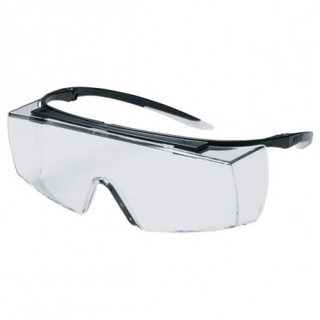 Uvex super f OTG safety spectacles – panoramic single-lens with integrated side guard, clear polycar