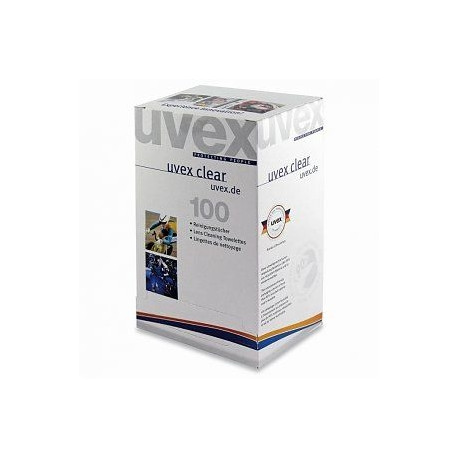 Uvex lens cleaning towelettes – 100 individually wrapped, silicone-free formula, pre-moistened for s