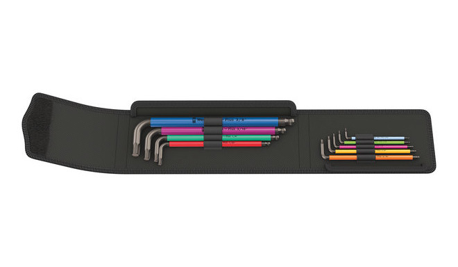 Wera 950 SPKL/9 SZ mitmevärviline L-võtmekomplekt – 9-osaline, tollmõõdus, termoplastist ümbris, Bla