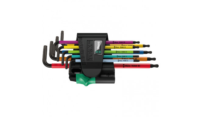 Wera Multicolour BO L-key set for tamper-proof TORX® screws, long, BlackLaser