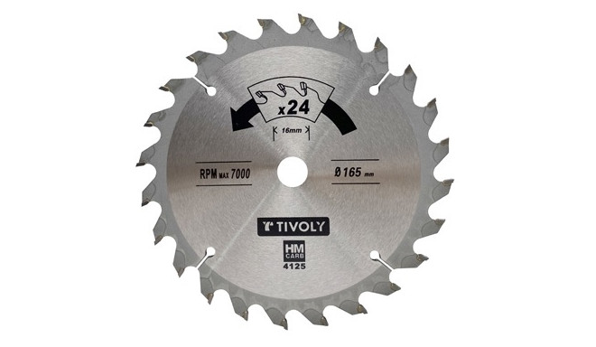 Circular saw blade 210x30mm, z24, 15°, (20mm adaptor), for wood