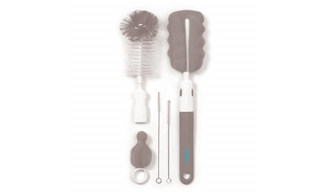 BabyOno baby bottles and teats brush set with a removable handle & mini sponge grey, 735/03