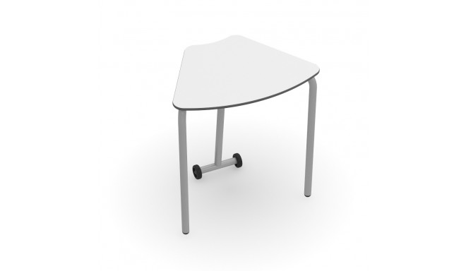 Laud Hexa, lauaplaat valge, üles klapitav, 727 x 500 mm, jalad metall, 2 ratast, kõrgus 5