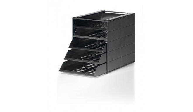 Dokumendisahtlite kast Idealbox Basic 5, 250 x 322 x 332 mm, 5 sahtlit, must, Durable, Blue Angel