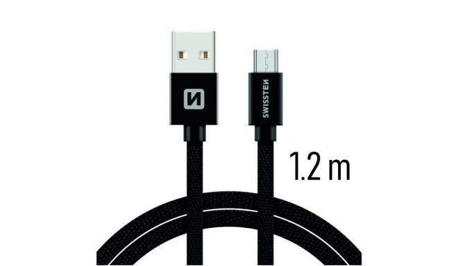 Swissten Textile Quick Charge Universal Micro USB Data and Charging Cable 1.2m