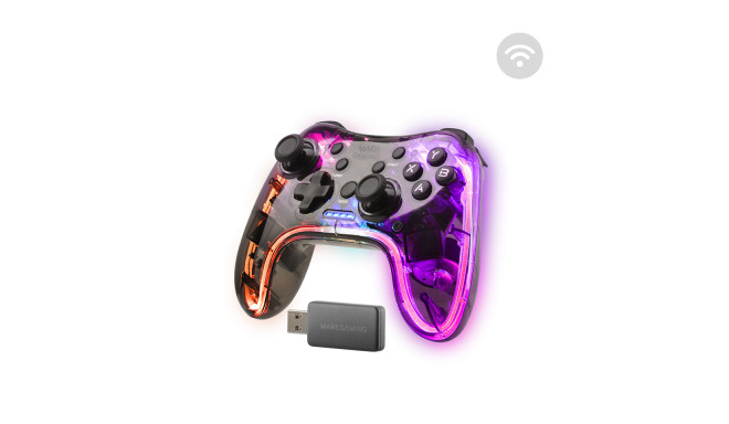 Mars Gaming MGP-24 Bezvadu spēļu kontrolieris RGB / USB 2.4GHz / USB-C / X-input & D-input