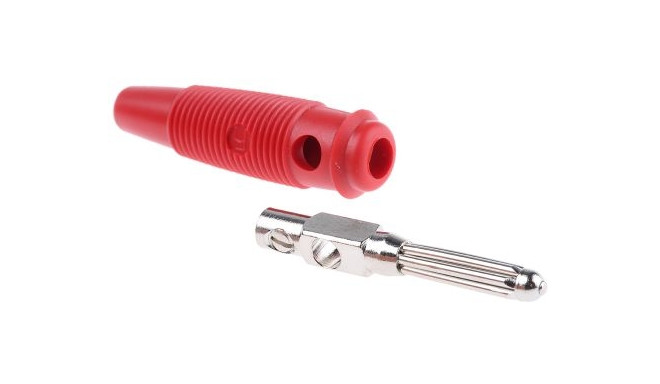 Banana plug 4mm 16A 60VDC red, screw