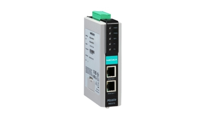 Modbus Serial to Ethernet Gateway, 2 porti,  2 x 12-48 VDC toide, 0 kuni 55°C